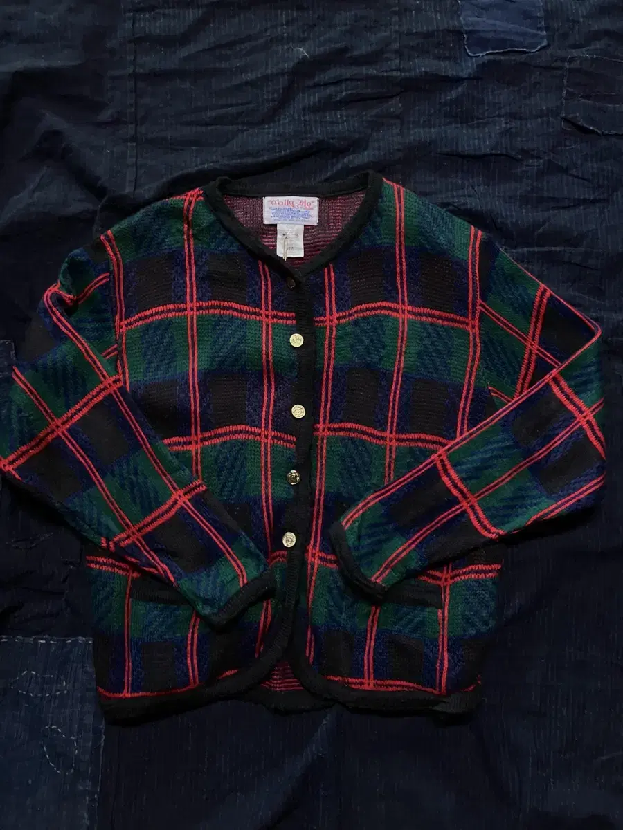 Tally Ho Plaid Wool Cardigan PM